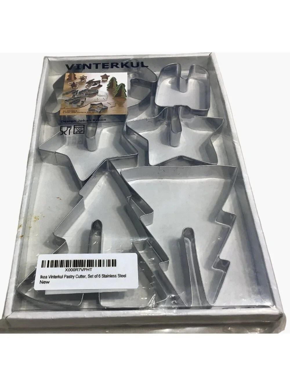 IKEA Vinterkul Pastry Cutter 6 Mixed Shapes Stainless Steel Christmas 2013